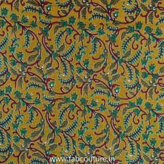 Mustard Cotton Kalamkari Printed Fabric