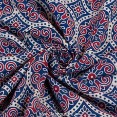 Blue Cotton Ajrakh Printed Fabric