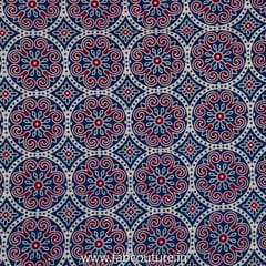 Blue Cotton Ajrakh Printed Fabric