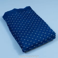 Blue Color Dola Silk Embroidered Fabric