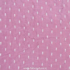 Onion pink Color Dola Silk Embroidered Fabric