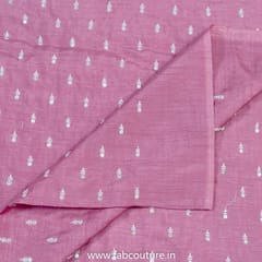 Onion pink Color Dola Silk Embroidered Fabric