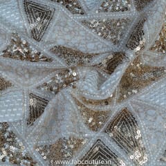 White Dyeable Gerogette Embroidered Fabric