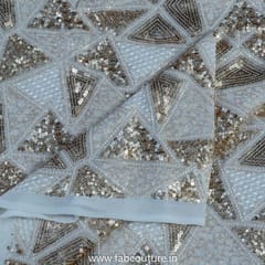 White Dyeable Gerogette Embroidered Fabric