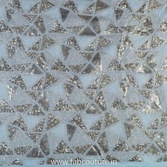 White Dyeable Gerogette Embroidered Fabric