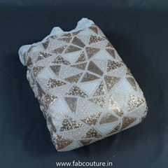 White Dyeable Gerogette Embroidered Fabric