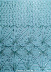 Sea Green Color Organza Embroidered Fabric