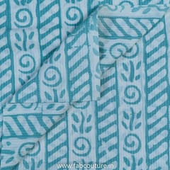 Sea Green Cotton Kantha Batik Printed Fabric