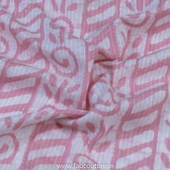 Pink Cotton Kantha Batik Printed Fabric