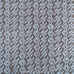 Light Brown Cotton Kantha Batik Printed Fabric