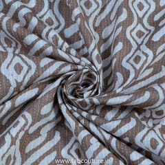 Light Brown Cotton Kantha Batik Printed Fabric