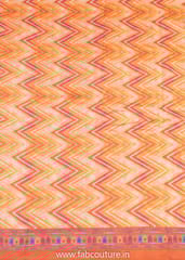 Orange Color Chanderi Digital Printed Fabric
