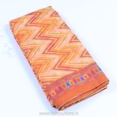 Orange Color Chanderi Digital Printed Fabric