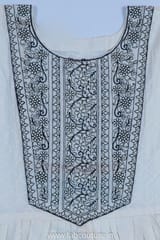 White Cotton Embroidered Suit With Cotton Plazzo And Muslin Dupatta