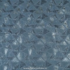 Grey Color Poly Georgette Embroidered Fabric