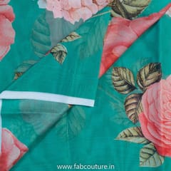 Sea Green Tabby Silk Digital Printed Fabric