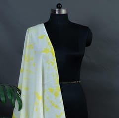 Yellow & Cream Color Mal Cotton Tie & Dye Dupatta