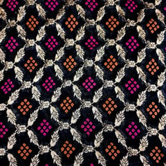 Black Georgette Jacquard Jaal fabric