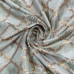 Chinon Chiffon Print With Embroidered Fabric