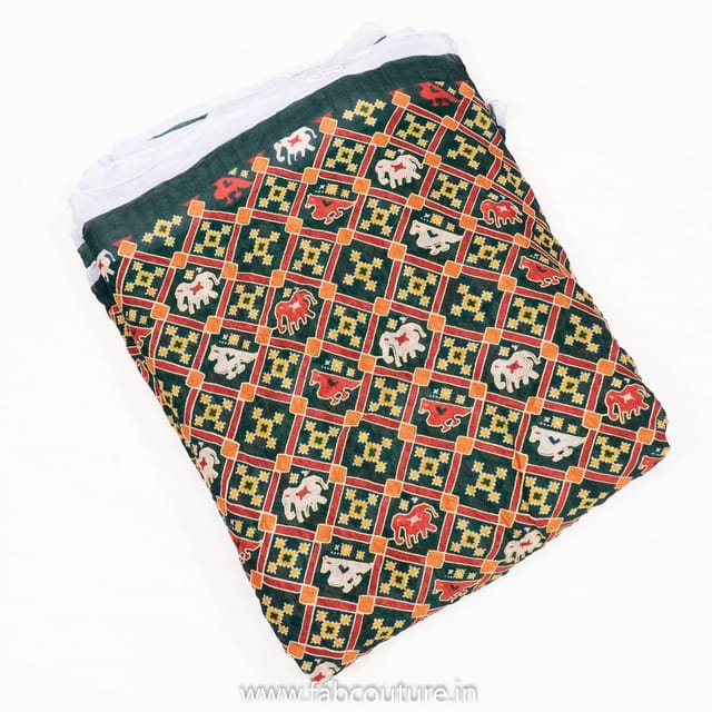 Chinon Chiffon Print With Embroidered Fabric