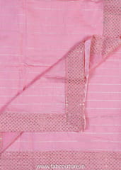 Pink Chanderi Embroidered Suit With Cotton Bottom And Chanderi Dupatta