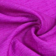 Magenta Color Polyester Raw silk fabric