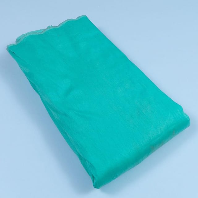 Sea Green Color Polyester Raw silk fabric