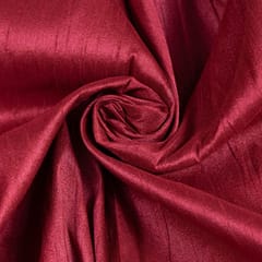 Maroon Color Polyester Raw silk fabric