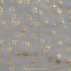 Fawn Color Georgette Foil Printed Fabric