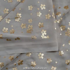 Fawn Color Georgette Foil Printed Fabric
