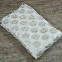 White Dyeable Georgette Jacquard fabric