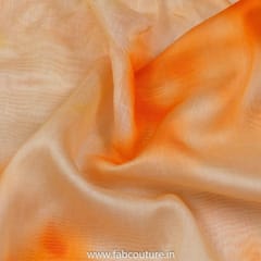 Peach Color Chanderi Silk Tie Dye Digital Printed Fabric