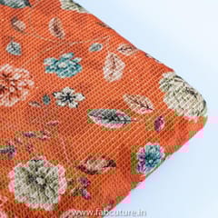Velvet Digital Print With Embroidered Fabric
