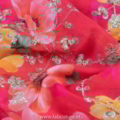 Rani Color Tabby Silk Print With Embroidered Fabric
