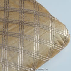 Beige Color Chanderi Embroidered Fabric