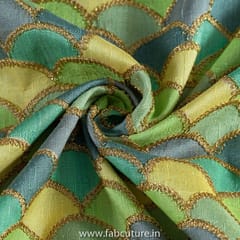 Multi Poly Dupion Embroidered Fabric