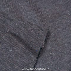 Brown Wool Herringbone Fabric