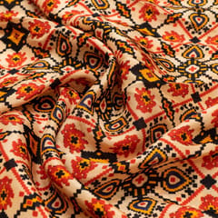 Multi Color Uppada Digital Printed Fabric