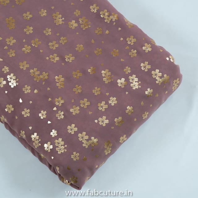 Mauve Color Georgette Foil Print (1.7 Meter Cut Piece )