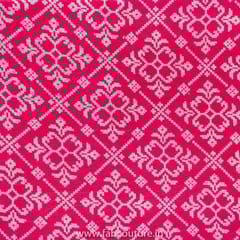 Rani Color Mashru Silk Ajrakh Printed Fabric