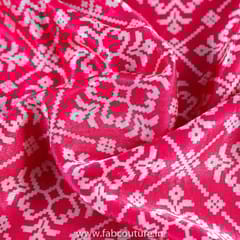 Rani Color Mashru Silk Ajrakh Printed Fabric