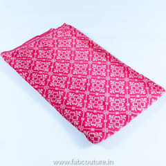 Rani Color Mashru Silk Ajrakh Printed Fabric
