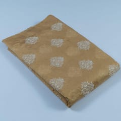 Mustard Color Chanderi Thread Embroidered Fabric
