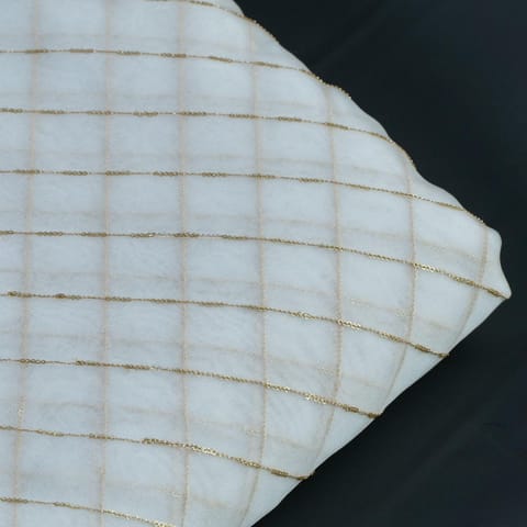 White Dyeable Organza Sequins Embroidery (1.10cm Piece)
