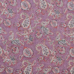 Gajree Color Chanderi Zari Digital Printed Fabric