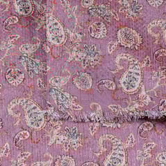 Gajree Color Chanderi Zari Digital Printed Fabric