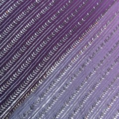 Purple Color Ombre Georgette Sequins Embroidered Fabric
