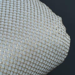 White Dyeable Georgette Sequins Embroidered Fabric