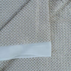 White Dyeable Georgette Sequins Embroidered Fabric