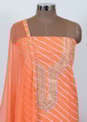 Cotton Print With Embroidered Suit With Printed Chiffon Dupatta And Printed Cotton Bottom